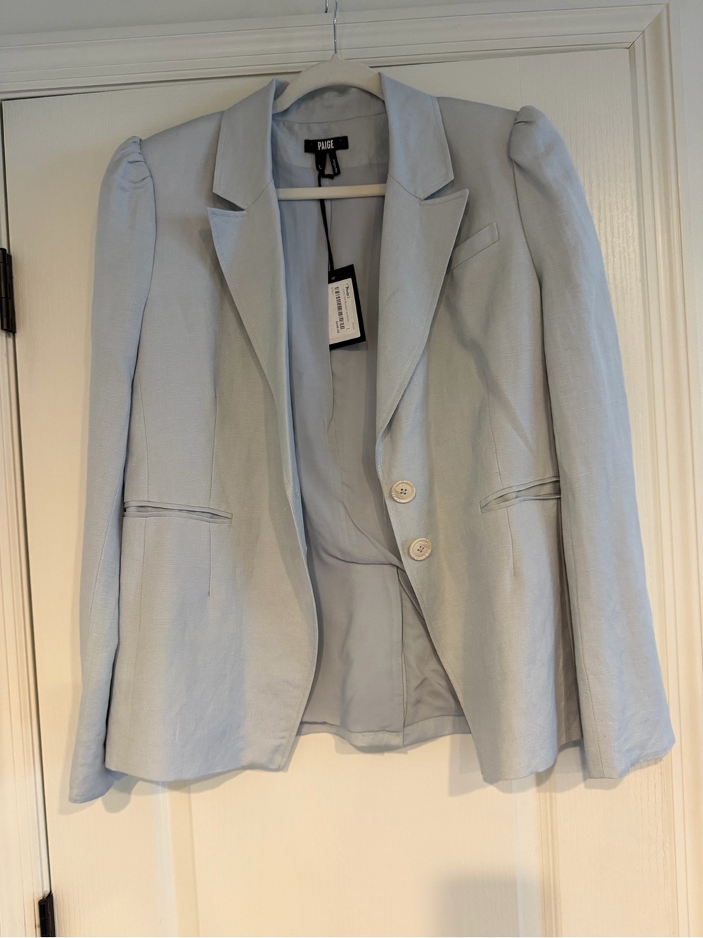 PAIGE Pale Blue Women's Structured Blazer